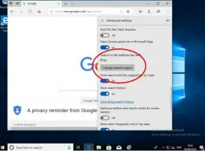 Set Edge to use Google Search 3