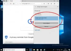 Set Edge to use Google Search 4
